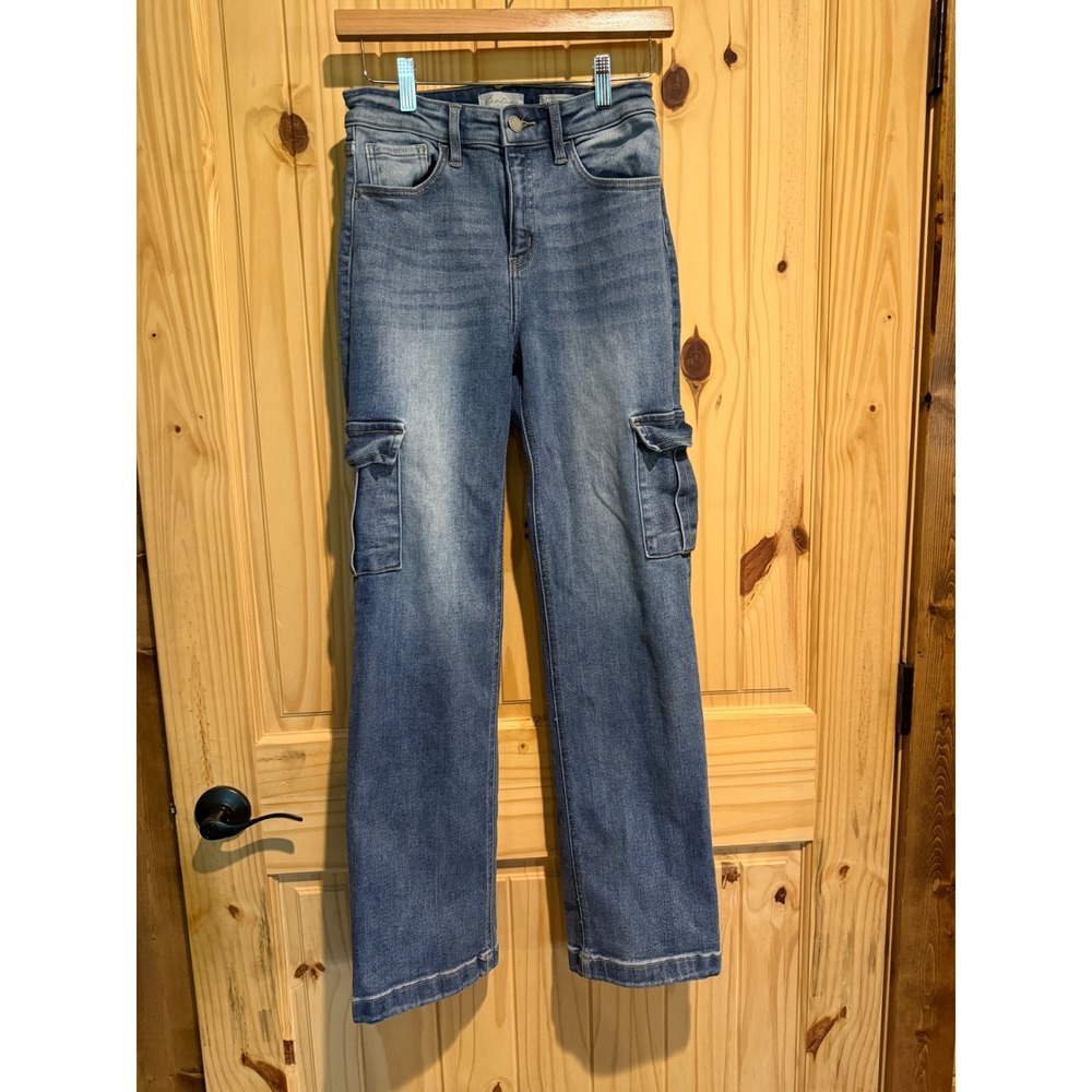 KanCan Signature Youth 90s Cargo Jeans Blue Medium Wash Size 16 VBKD1244R